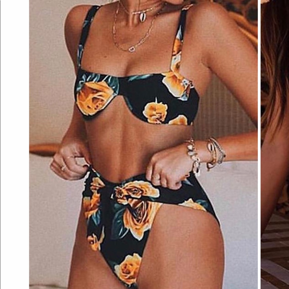Floral High Waist Bikini